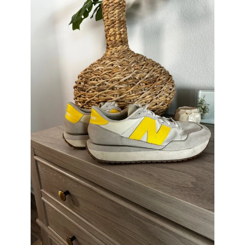 New Balance 237 Women's Sneakers WS237GE‎ Yellow Gray Size 8.5